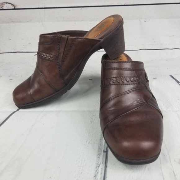 Earth Origins Shoes - EARTH ORIGINS Layla leather brown clogs